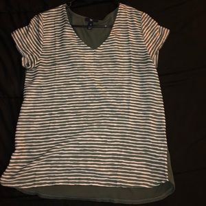 Green striped blouse